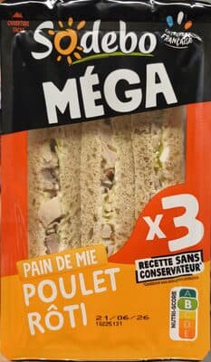 Méga poulet rôti mayo légère x3