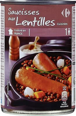 Saucisses aux Lentilles Cuisinées