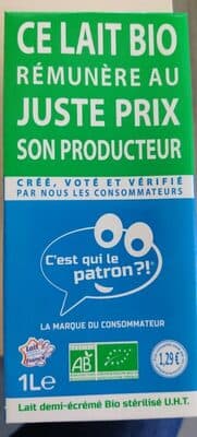 Lait demi-écrémé bio uht