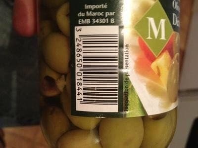 Olives vertes dénoyautées