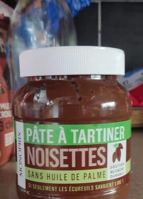 Pâte à tartiner noisettes sans huile de palme