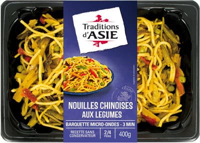 Pâtes cuisinées à la chinoise et aux légumes