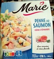Penne au saumon et crème d'épinards