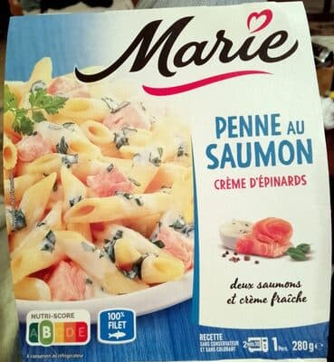 Penne au saumon et crème d'épinards