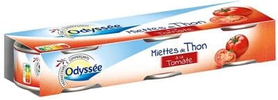 Miettes de thon à la tomate 3x80g 52g (1/10)