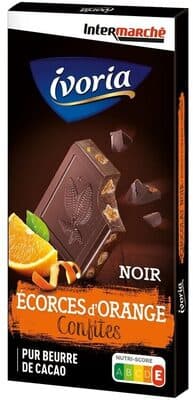 Tablette bloc chocolat noir aux écorces d'oranges - 200g