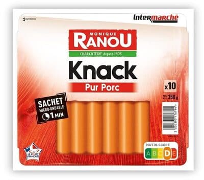 Knacks porc x10 350g