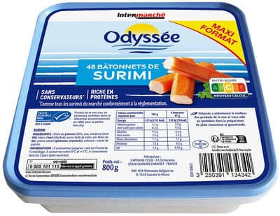 48 Bâtonnets de surimi saveur crabe - MSC - 800g