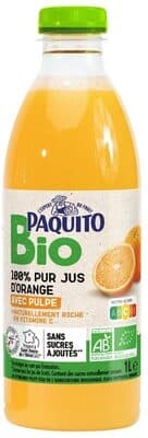 Pur jus orange avec pulpe bio pet 1l