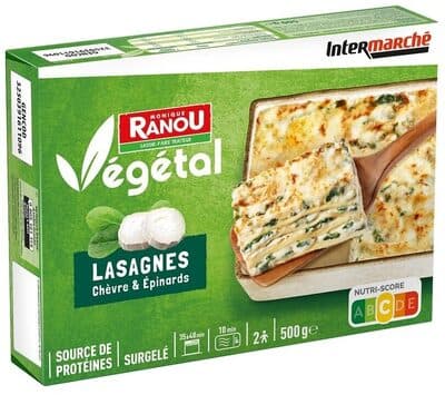 Lasagnes chèvre épinards 500g