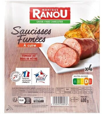Saucisses fumees a cuire 4x100g