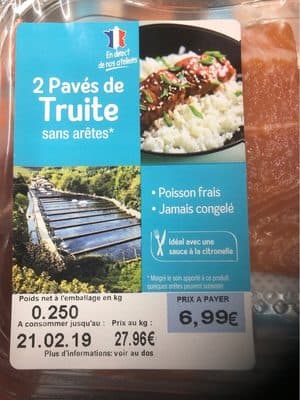 Pavé De Truite Avec Peau