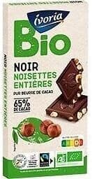 Tablette BIO bloc - Chocolat noir aux noisettes entières - 200g