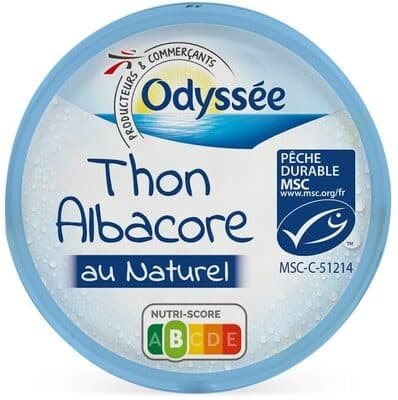 Thon albacore précuit au naturel MSC 132g 93g (1/6)
