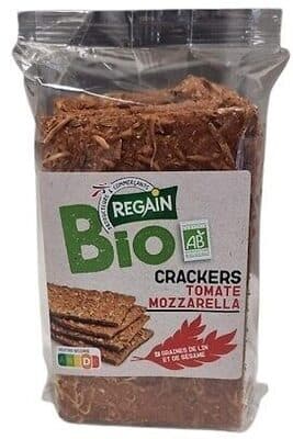 Crackers à la mozzarella, à l'emmental, à la tomate et aux graines de lin et de sésame - BIO