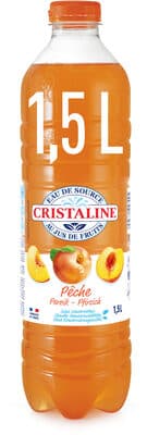 CRISTALINE Eau de Source au jus de fruits PECHE 1.5L