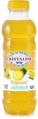 CRISTALINE Eau de Source au jus de fruits TROPICAL 50cl