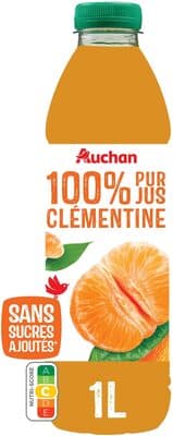 100% pur jus CLEMENTINE Sans sucres ajoutés**Comme tous les jus de fruits. Contient les sucres naturellement présents dans les fruits.