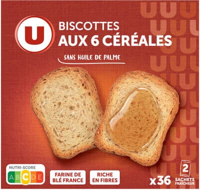 Biscottes aux 6 céréales x36 - 300g