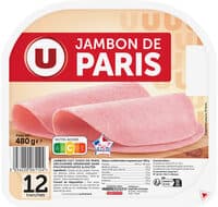 Jambon de Paris sans couenne - x12 tranches, 480g