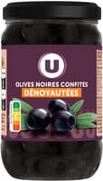 Olives noires confites dénoyautées bocal de 160g, 37cl