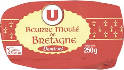 Beurre moulé de Bretagne demi-sel 80% MG plaquette de 250g