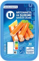 Bâtonnets de préparation à base de chair de poisson saveur crabe - x30- 500g