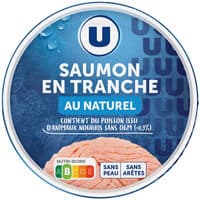 Saumon au naturel sans peau et sans arête boîte de 1/5, 112g