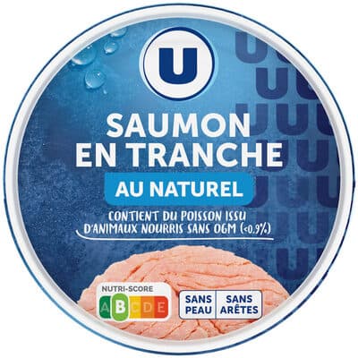 Saumon au naturel sans peau et sans arête boîte de 1/5, 112g