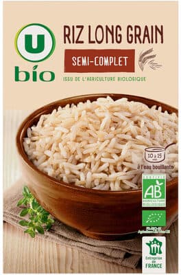 Riz long semi-complet étuvé 10 minutes paquet de 500g