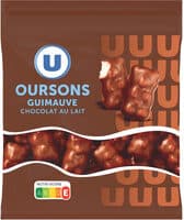Bonbons Confiserie oursons en guimauve au chocolat au lait sachet de 200g