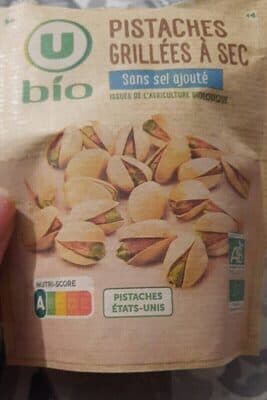 Pistaches grillées à sec sans sel ajouté , sachet 75g