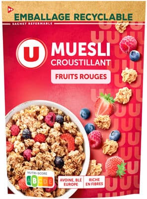 Céréales Muesli croustillant aux fruits rouges doypack de 500g