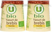 Yaourts bio au lait de brebis saveur vanille 2x125g
