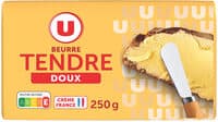 Beurre tendre doux 82% de MG, plaquette de 250g