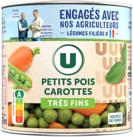 Petits pois très fins et carottes - Boîte de 265g net égoutté