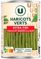 Haricots verts extra-fins cueillis et rangés à la main - Boite de 220gnet égoutté