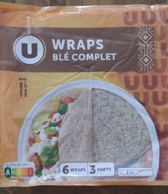 Wraps blé complet, x6 370G