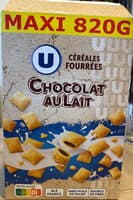 Céréales fourrées au chocolat au lait coque jaune