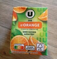 Jus d'Orange à base de concentré