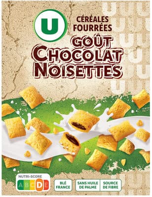 Céréales fourrées au chocolat et noisettes boîte de 375g