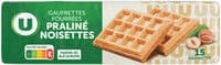 Gaufrettes fourrées noisettes et praliné paquet de 110g