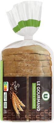 Pain de mie gourmand céréales tranches épaisses 500g