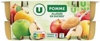 Dessert fruitier aux pommes allégée en sucre 16x100g