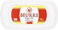 Beurre extra fin doux 82%mg, barquette 250g