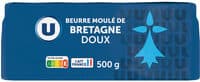 Beurre moulé de Bretagne doux 82%MG, plaquette de 500g