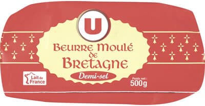 Beurre moulé demi-sel 80%MG, plaquette de 500g