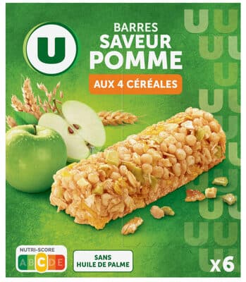 Barres de céréales saveur pomme verte 6x125g