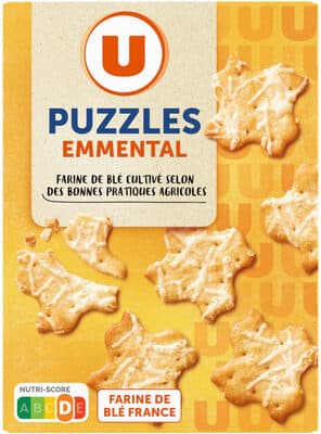 Biscuits apéritifs Crackers Puzzles emmental 105g