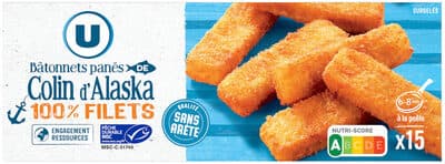 Bâtonnets de poisson Colin Alaska MSC, 15 pièces - 450g